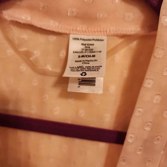 Time and Tru Sheer Pink Polka Dot Coverup (No Tie) S/M - Picture 4 of 6